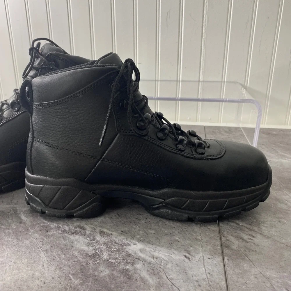Red Wing Metguard Leather Work‎ Boots Mens Size 8 Black Safety Toe 6680